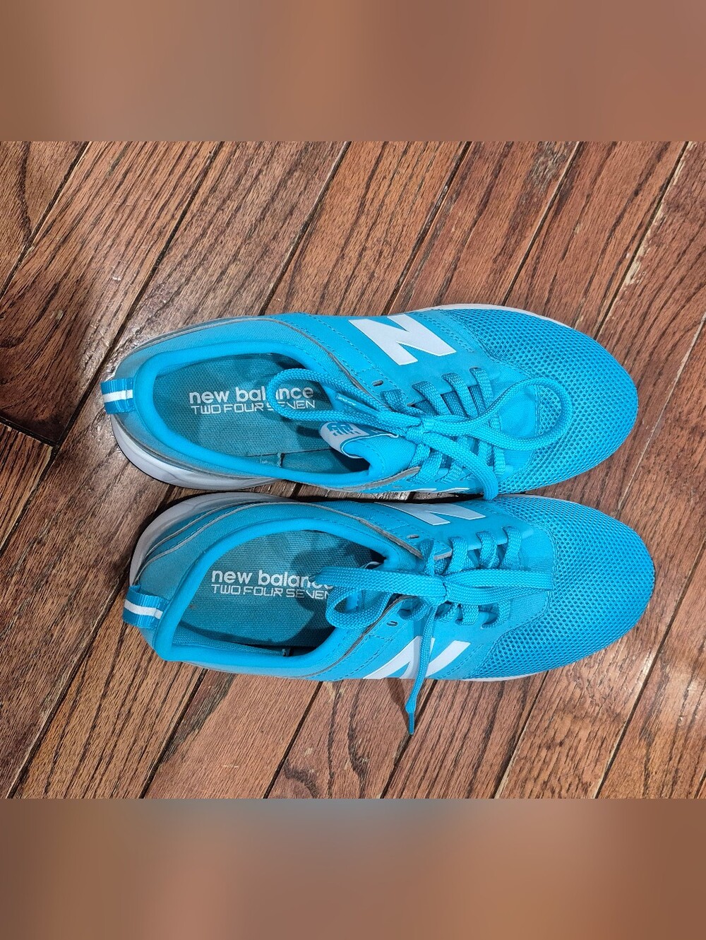 New Balance Turquoise Athletic Sneakers with White Accents